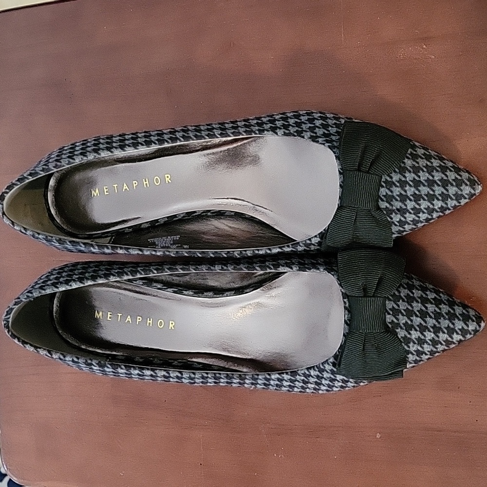 Metaphor Houndstooth Fabric Heels Size 10